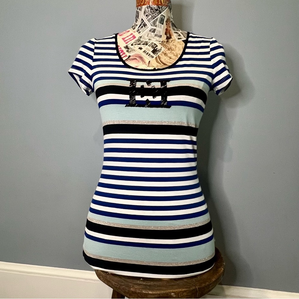 ESCADA striped blue t shirt XS
